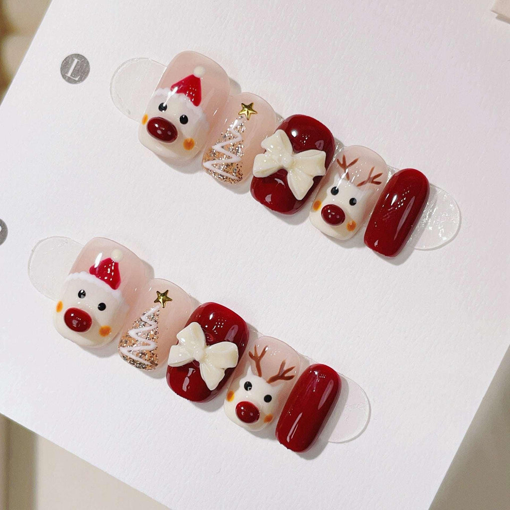 ✨ Christmas Handmade Press-On Nails - MGB Gift Store