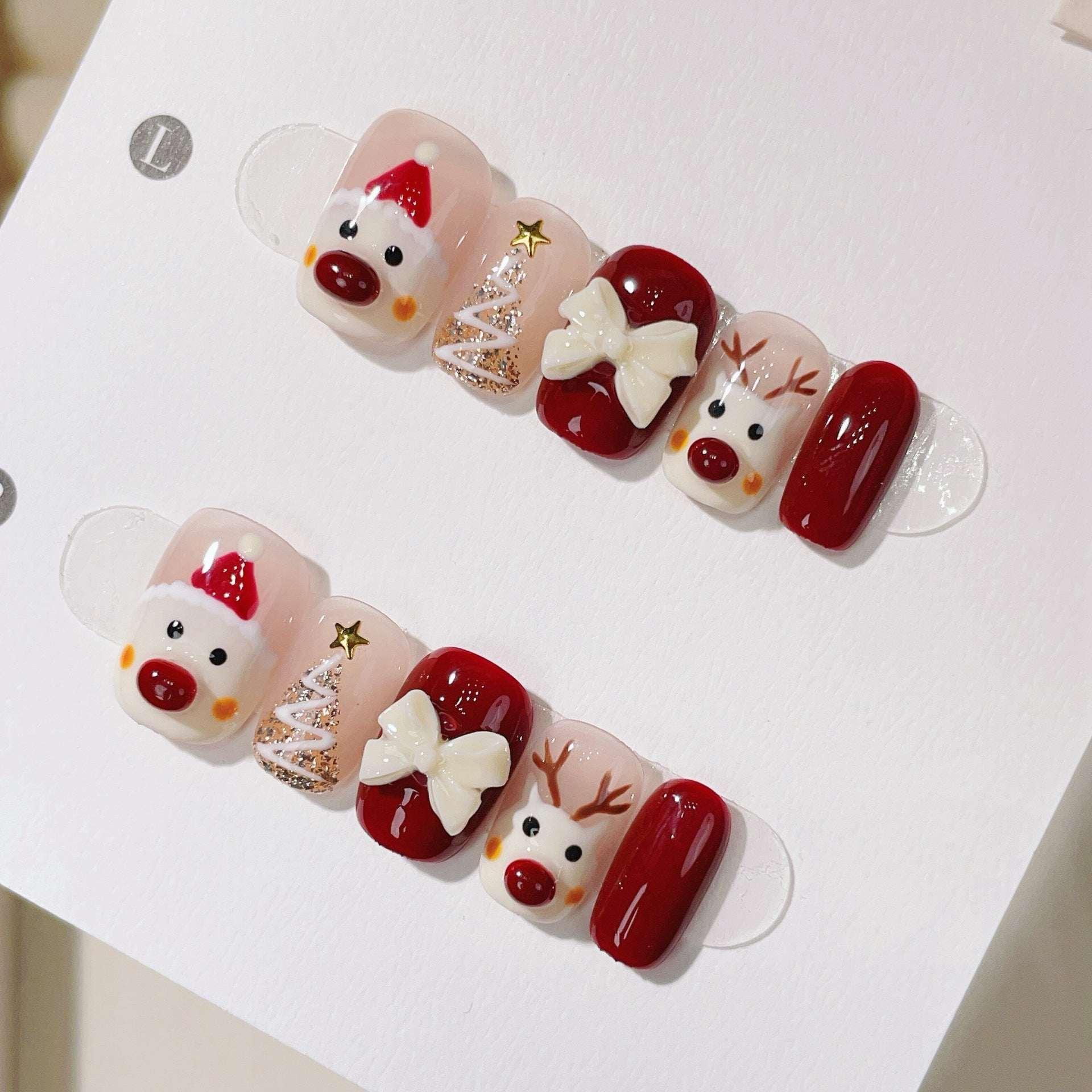 ✨ Christmas Handmade Press-On Nails - MGB Gift Store