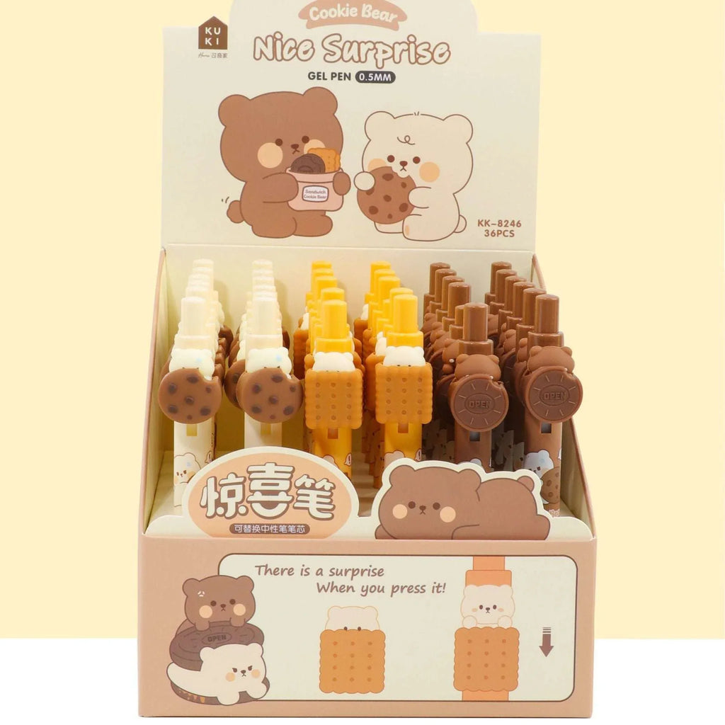 Cute Bear Peekaboo Cookie Gel Pen 0.5mm - MGB Gift Store