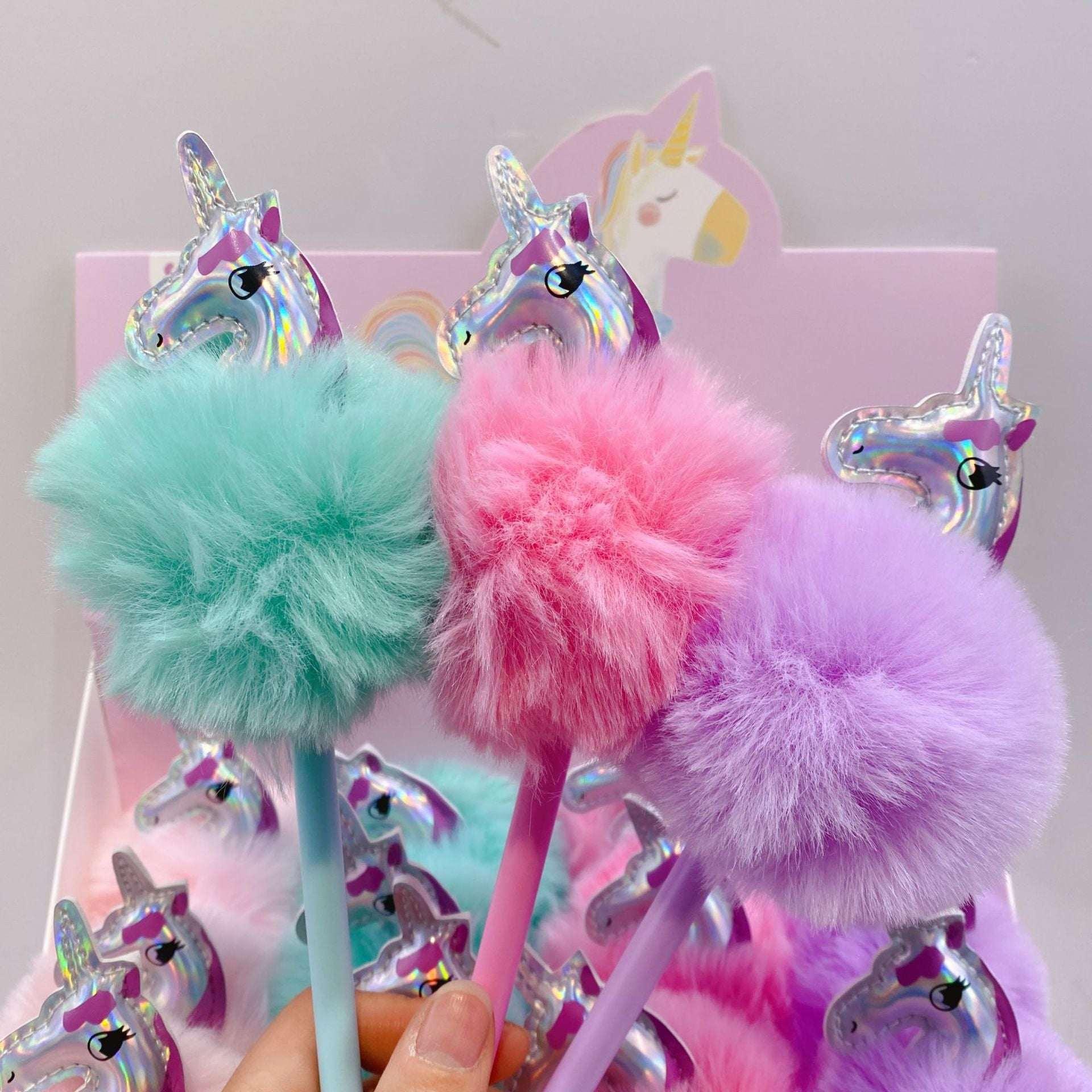 Unicorn Plush Gel Pens - MGB Gift Store