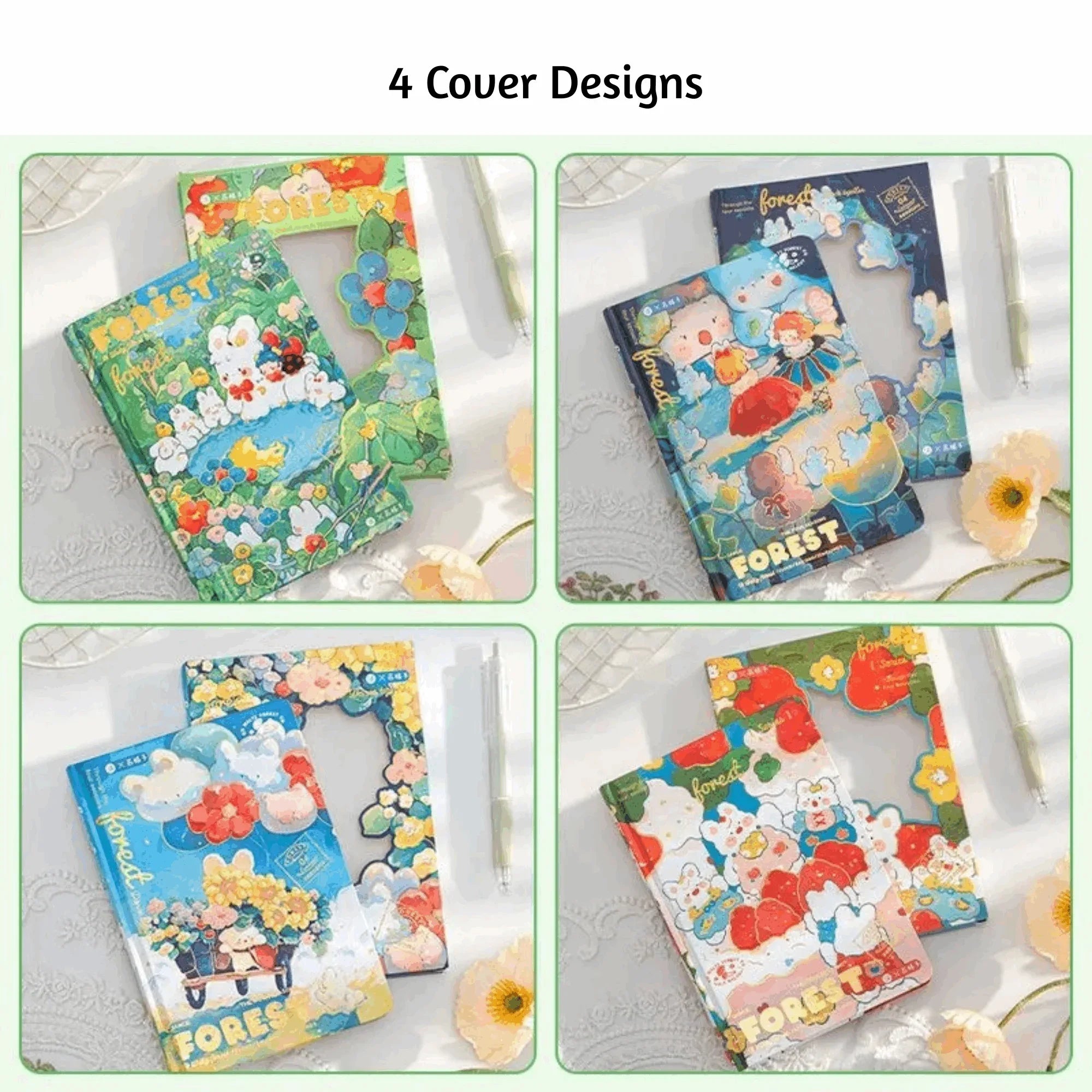 Rabbit Notebook – Faux Leather Cover, Full-Colour Pages - MGB Gift Store