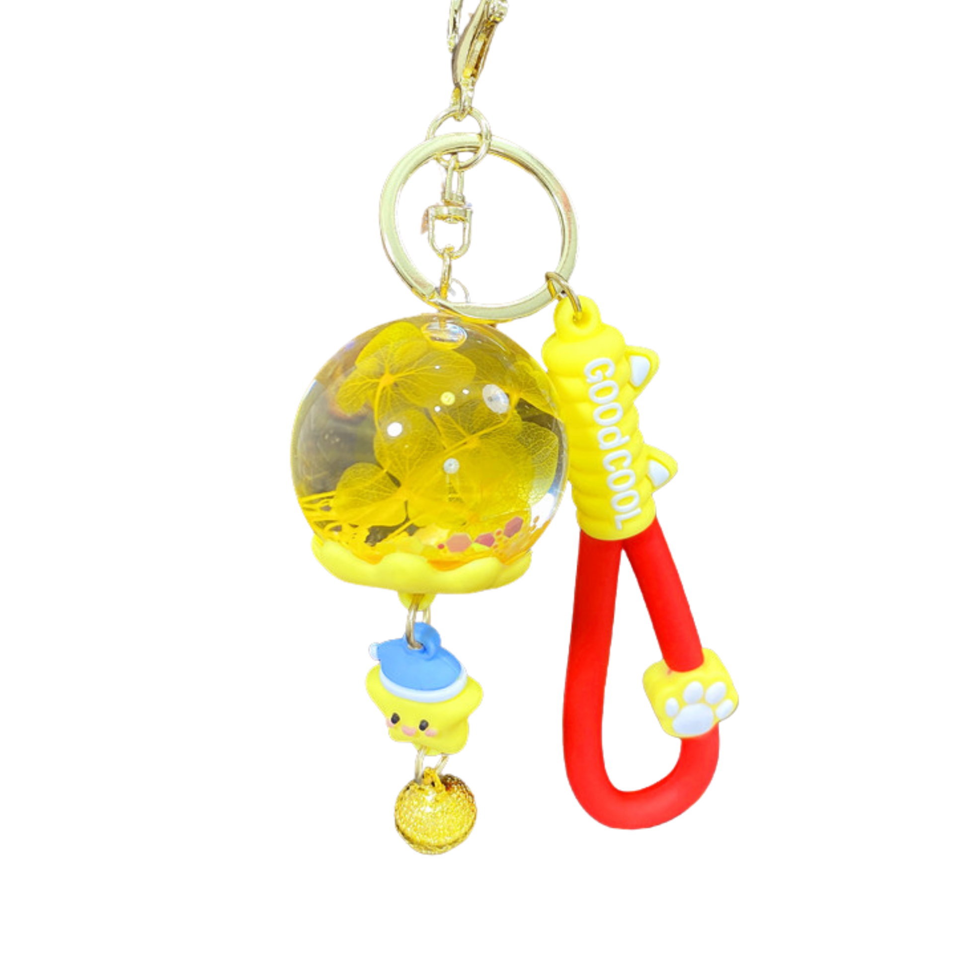 Sakura Glow-in-the-Dark Liquid Bottle Keychain  – Multi Colours