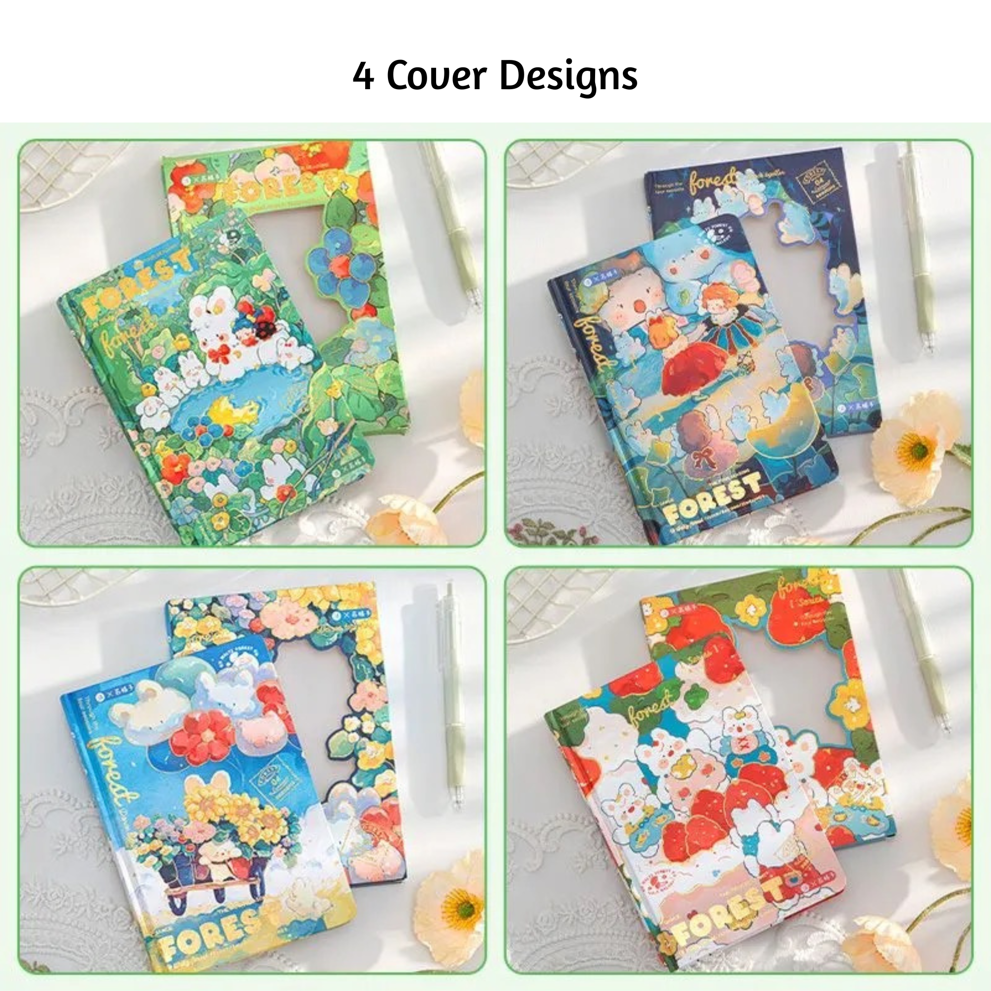 Rabbit Notebook – Faux Leather Cover, Full-Colour Pages