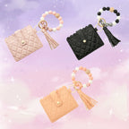 Beaded Wallet & Bracelet Tassel Set – Grid Edition🌸 - MGB Gift Store