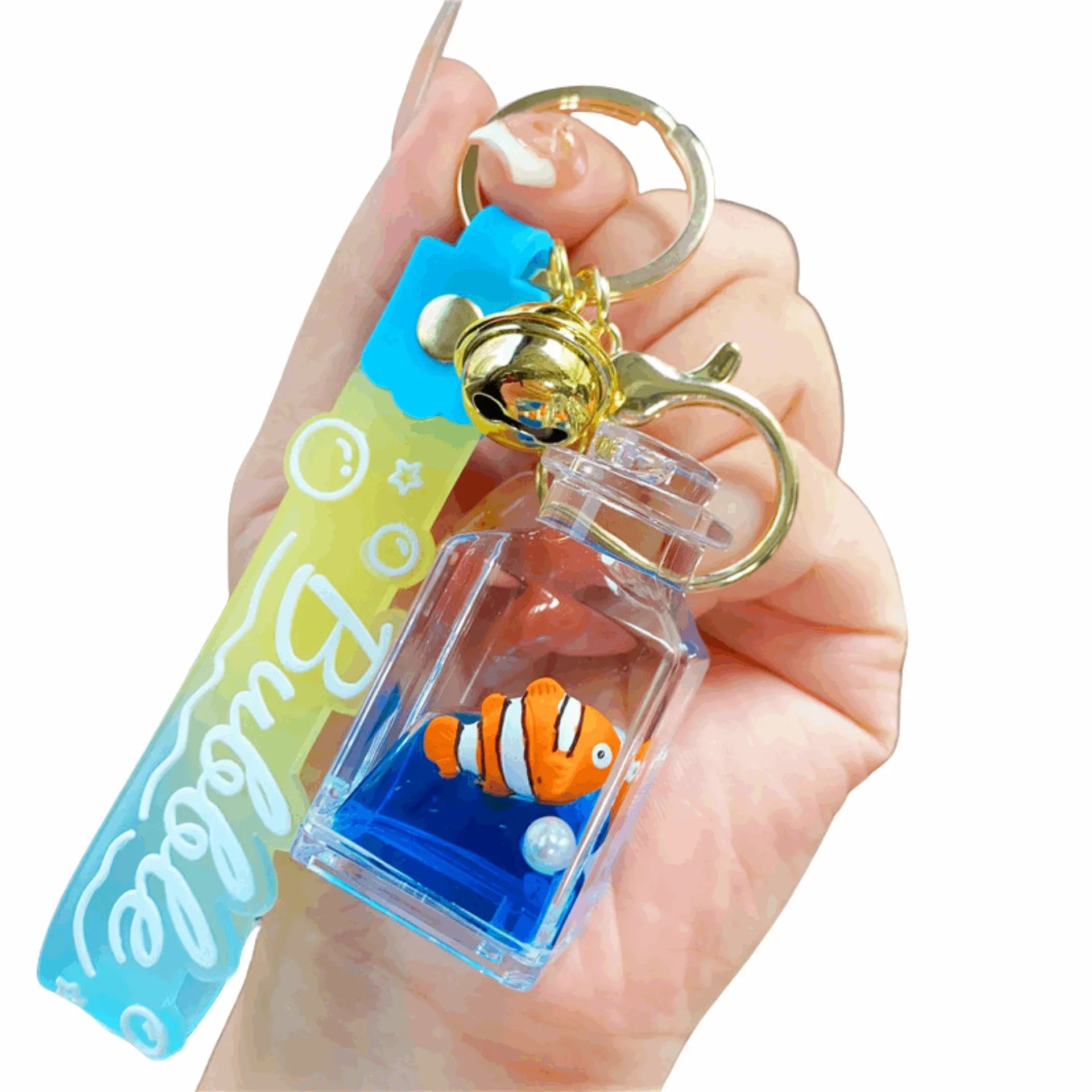 Ocean Series Floating Wish Bottle Keychain – Polar Bear, Blue Whale & Clownfish - MGB Gift Store