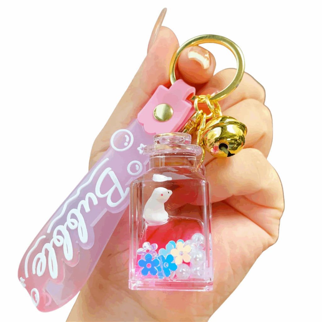 Ocean Series Floating Wish Bottle Keychain – Polar Bear, Blue Whale & Clownfish - MGB Gift Store