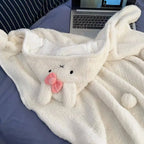 Plush Reversible Shawl – Cute Rabbit Thick Blanket - MGB Gift Store