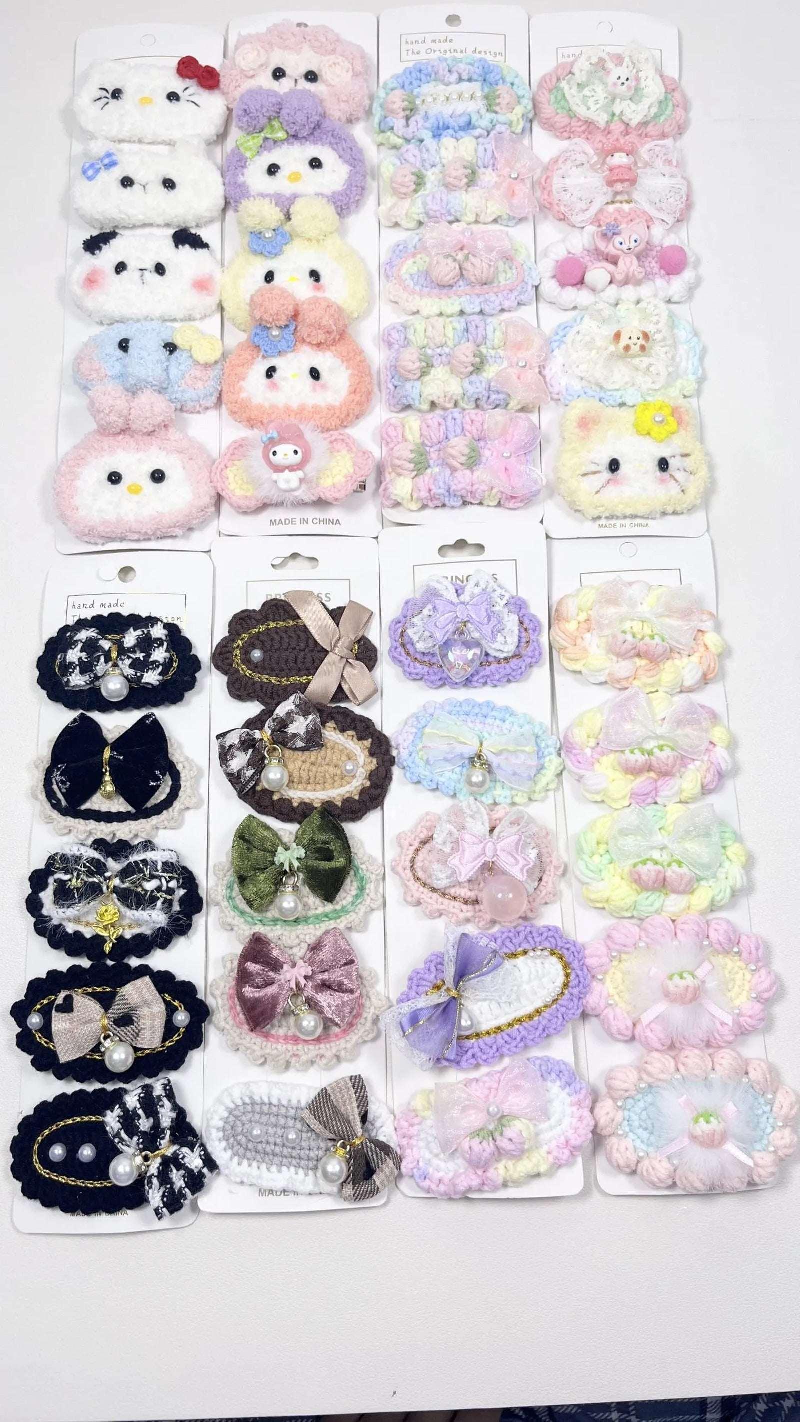 Handmade Kawaii Hair Clips – Choose Cream or Crochet Style - MGB Gift Store