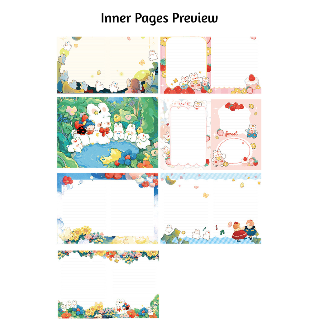 Rabbit Notebook – Faux Leather Cover, Full-Colour Pages