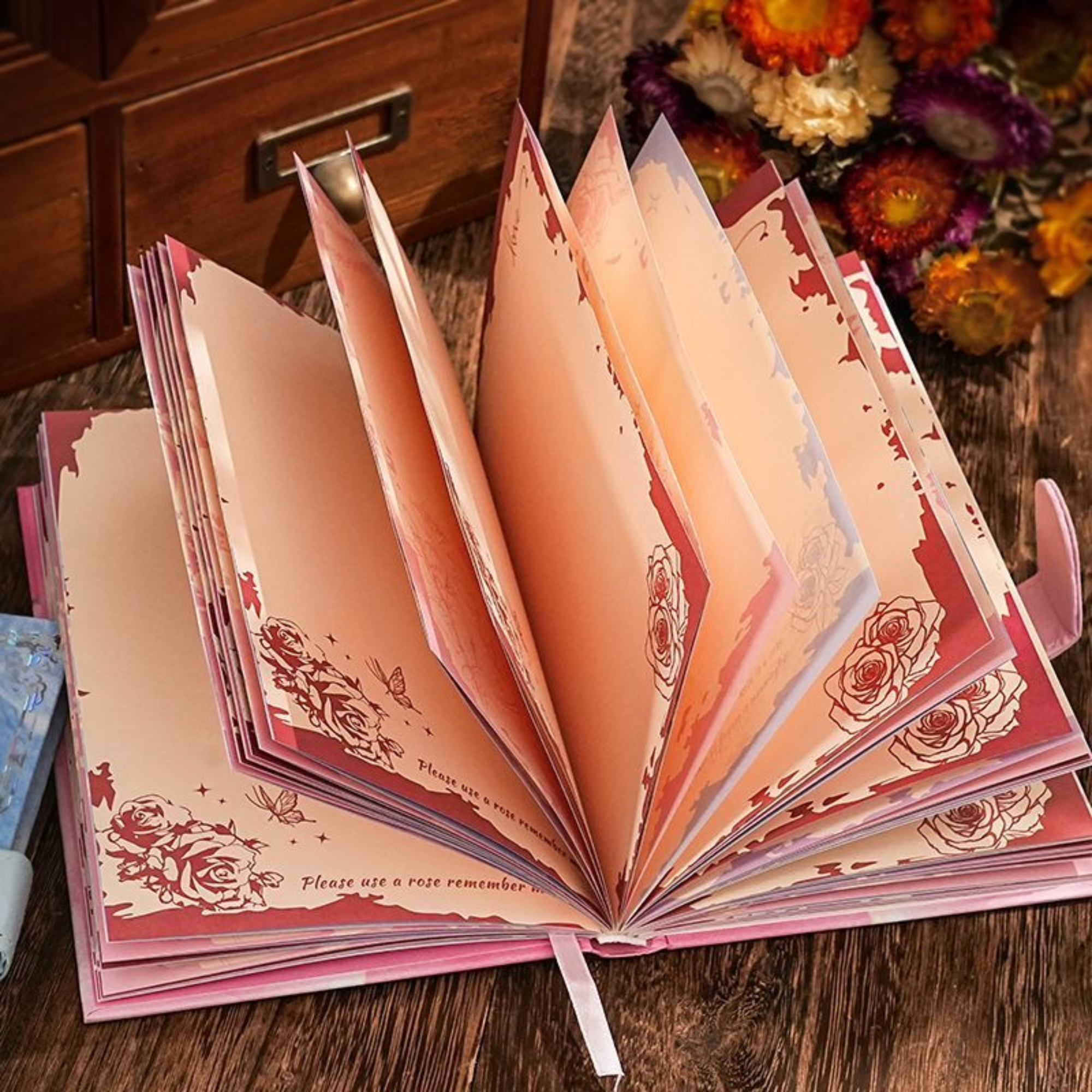 Rose Holographic Foil Notebook – Magnetic Closure | 4 Colours | Full-Colour Pages