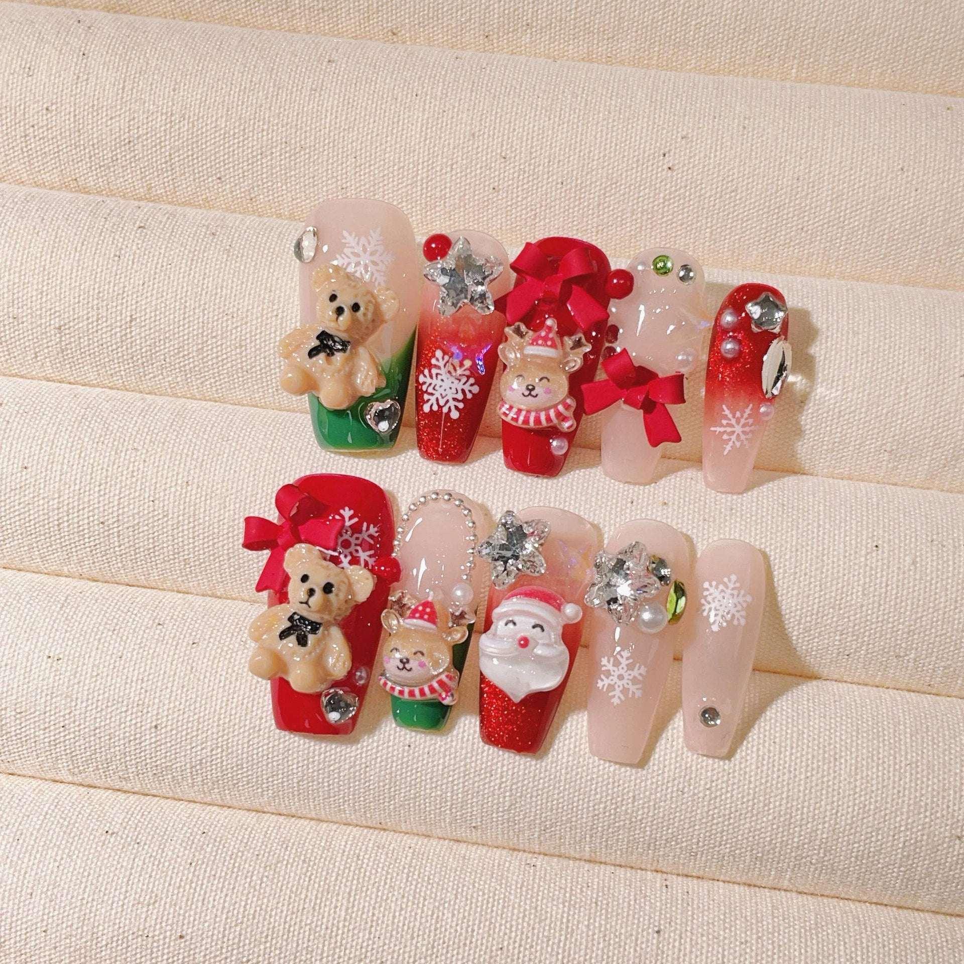 ✨ Christmas Handmade Press-On Nails - MGB Gift Store