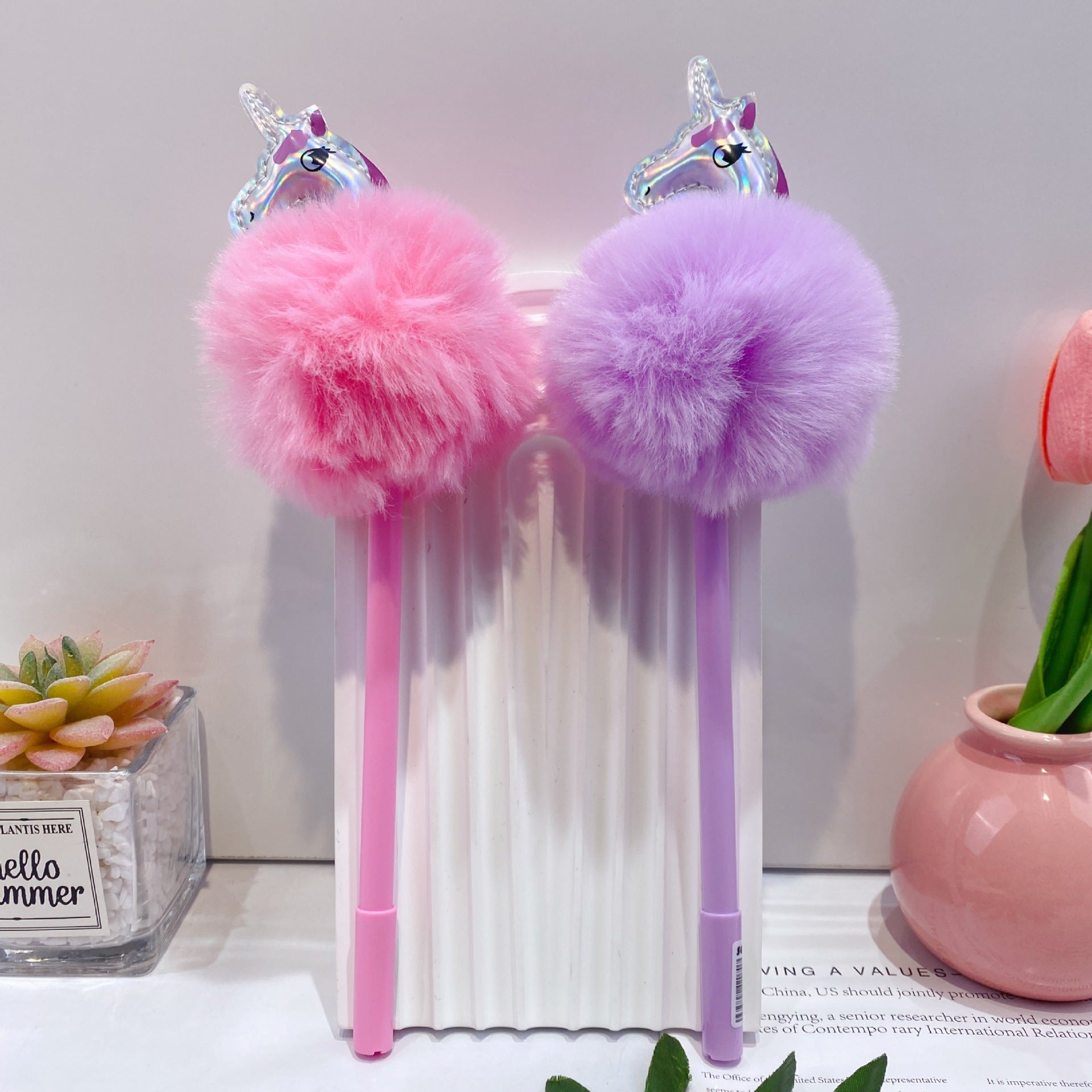 Unicorn Plush Gel Pens