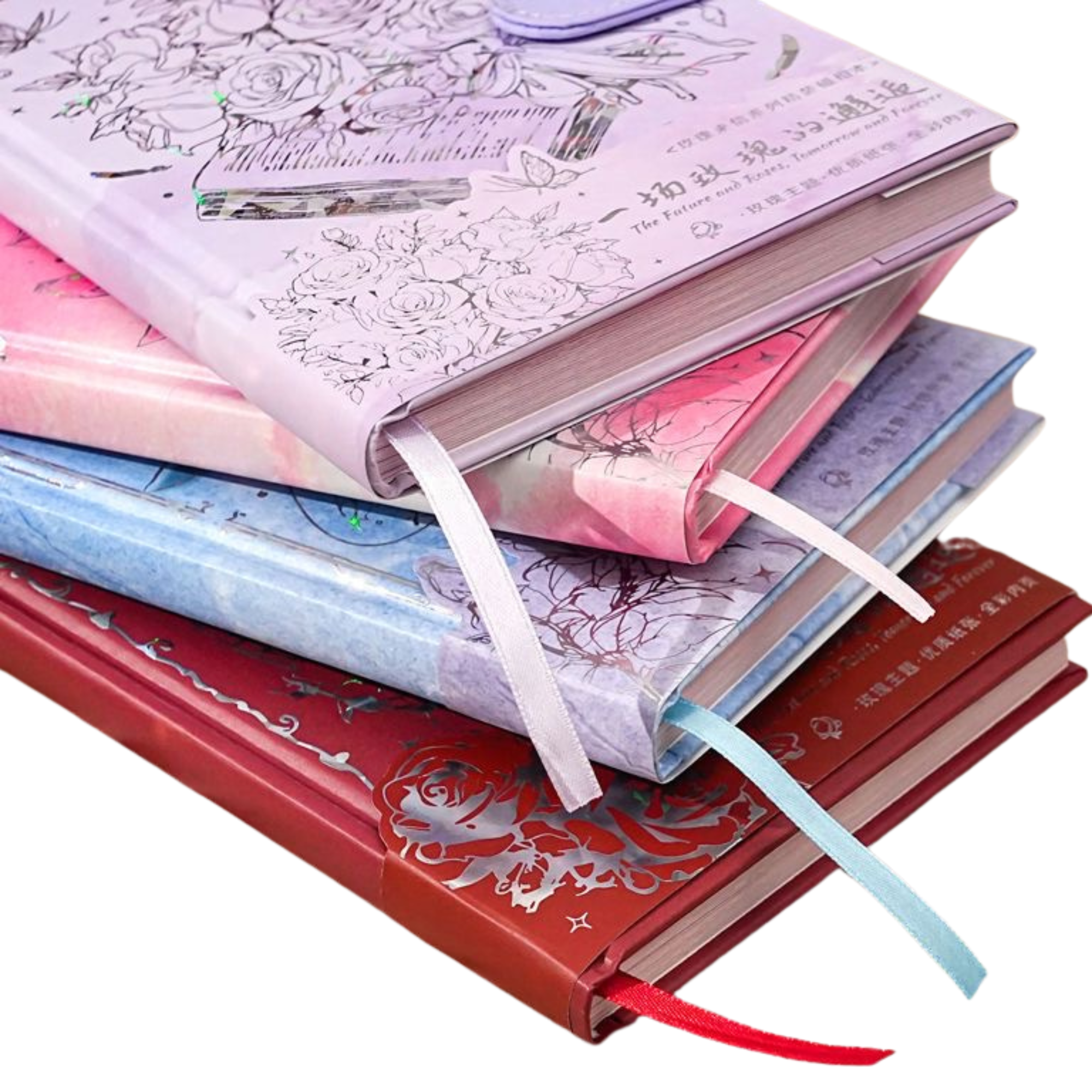 Rose Holographic Foil Notebook – Magnetic Closure | 4 Colours | Full-Colour Pages