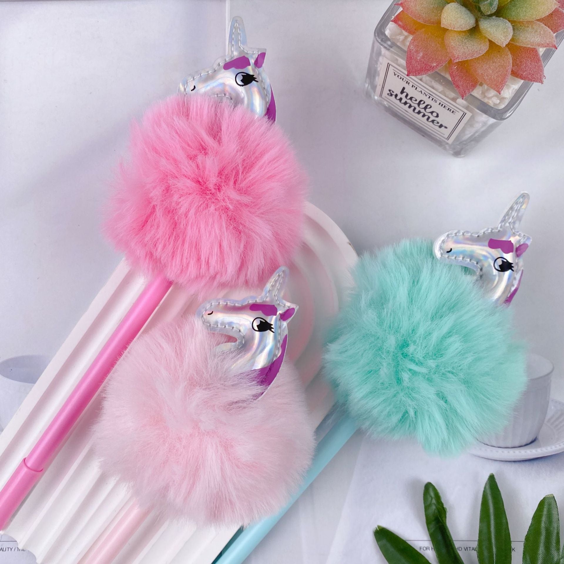 Unicorn Plush Gel Pens
