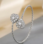 Sparkling Double Heart Zircon Ring in Stainless Steel - MGB Gift Store