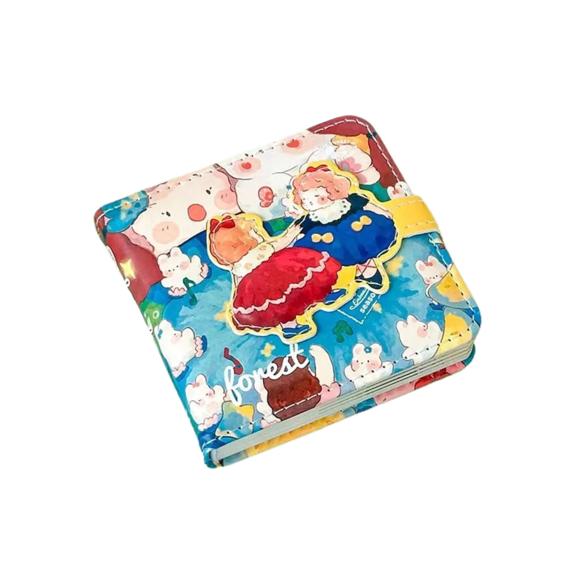 Irregular Buckle Faux-Leather Mini Notebook