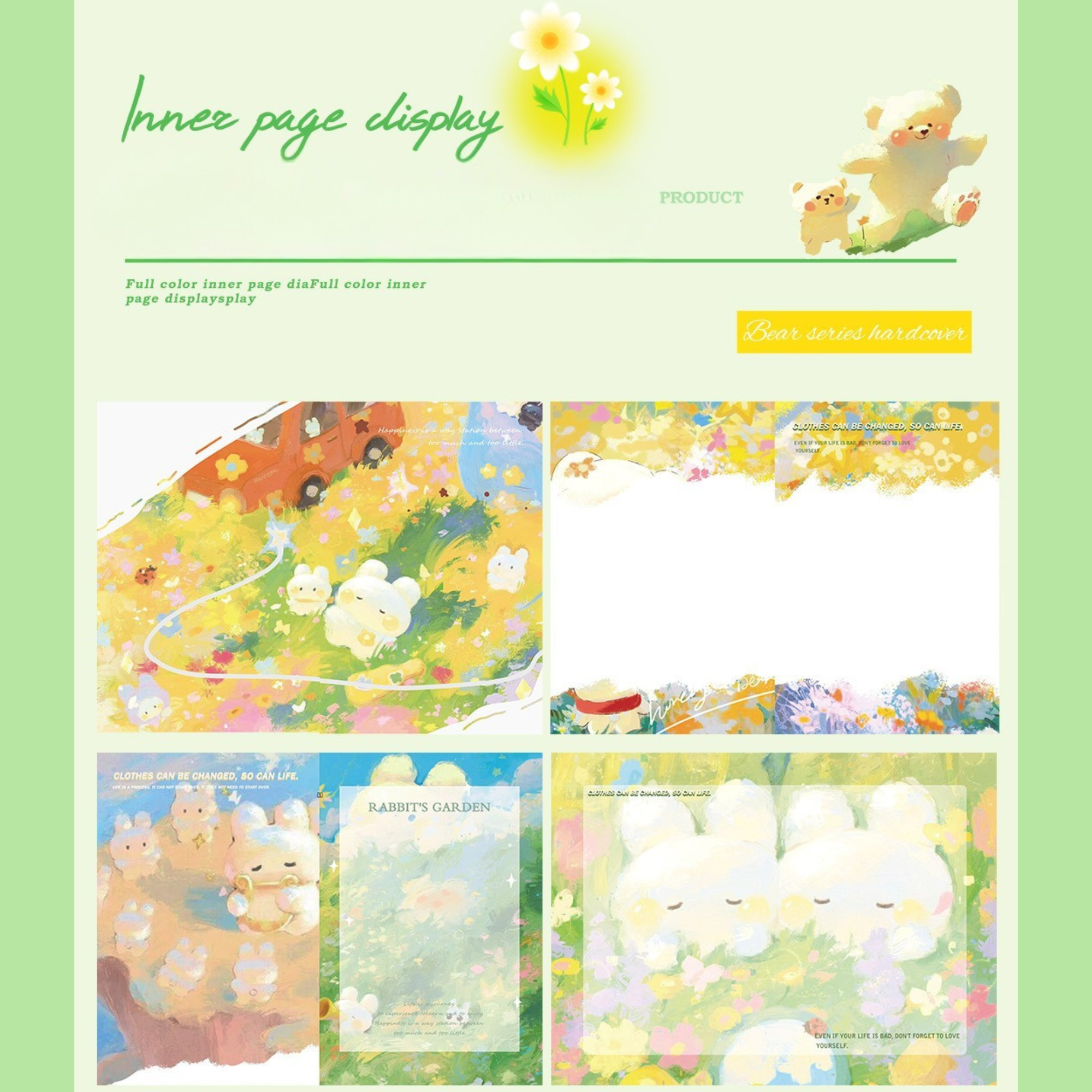 A5 Kawaii Bear Full-Colour Hardcover Notebook