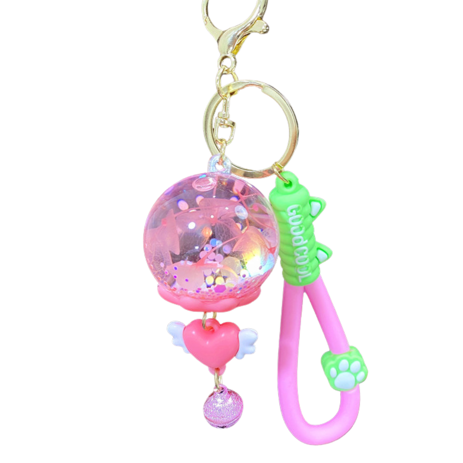 Sakura Glow-in-the-Dark Liquid Bottle Keychain  – Multi Colours