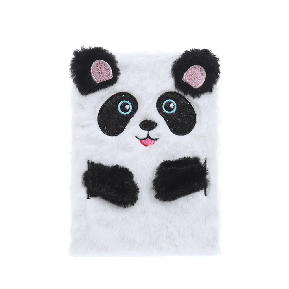Panda plush notebook - Soft plush cover - MGB Gift Store