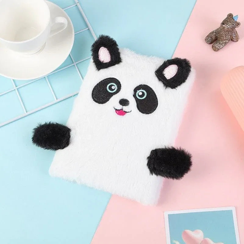 Panda plush notebook - Soft plush cover - MGB Gift Store