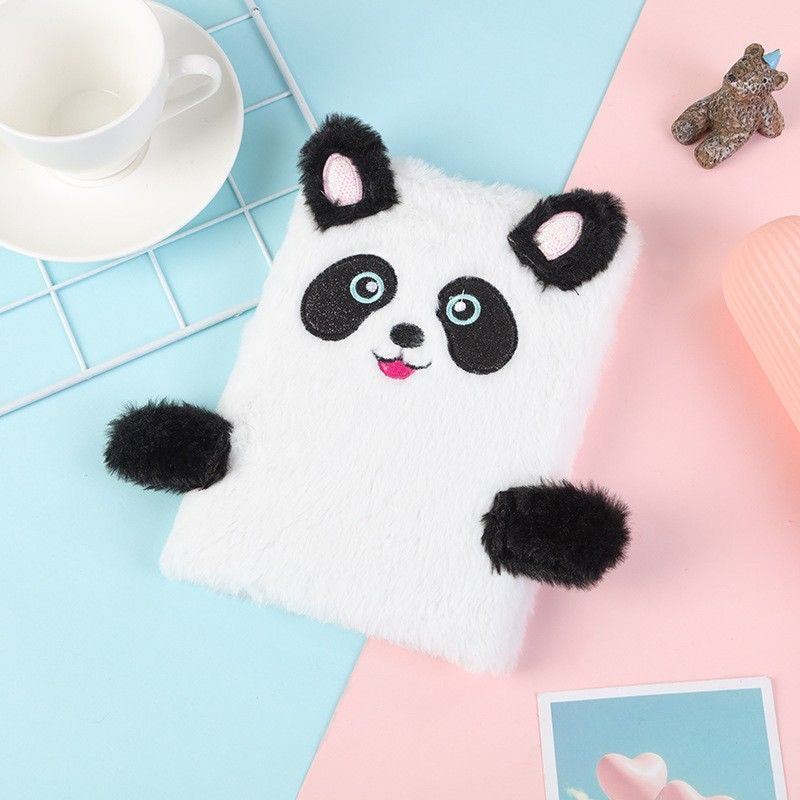 Panda plush notebook - Soft plush cover