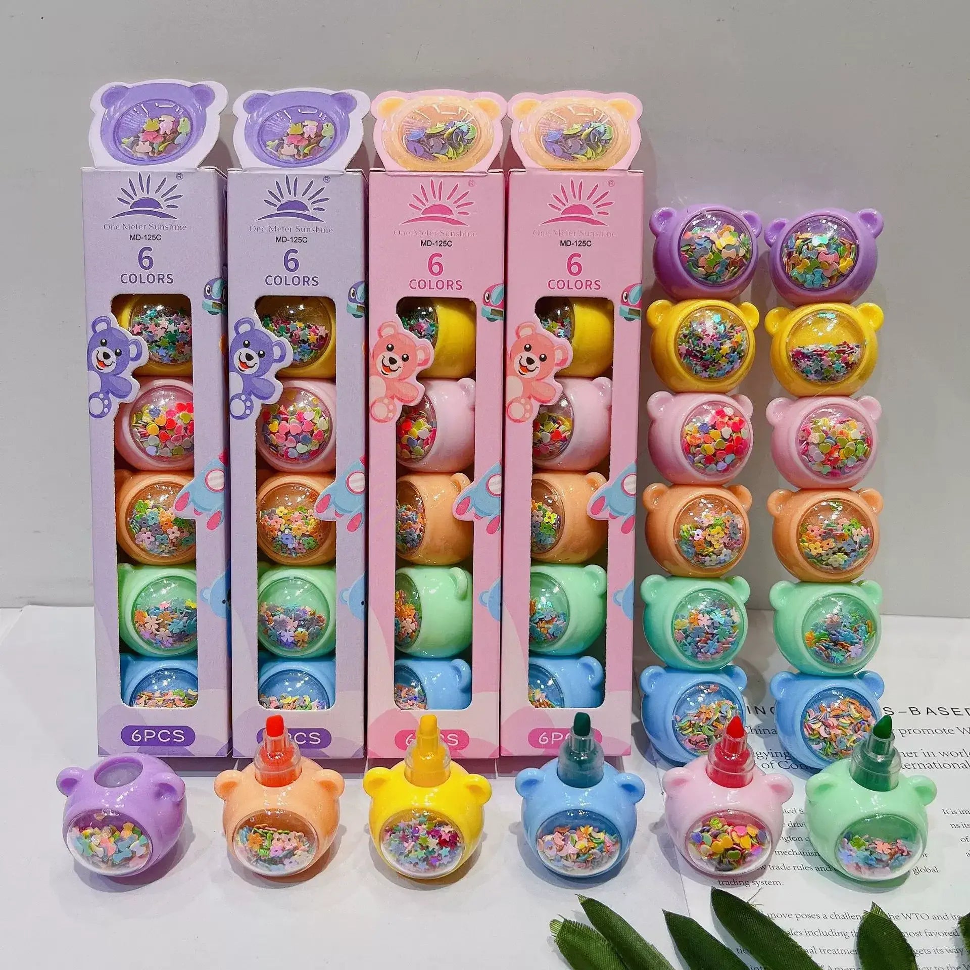 Creative Bear-Shaped Highlighters - 6 colours - MGB Gift Store