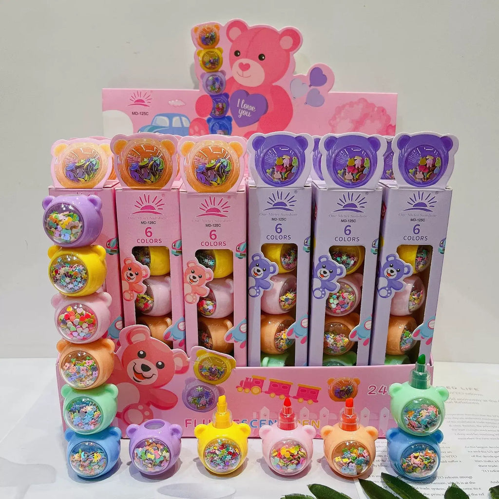 Creative Bear-Shaped Highlighters - 6 colours - MGB Gift Store