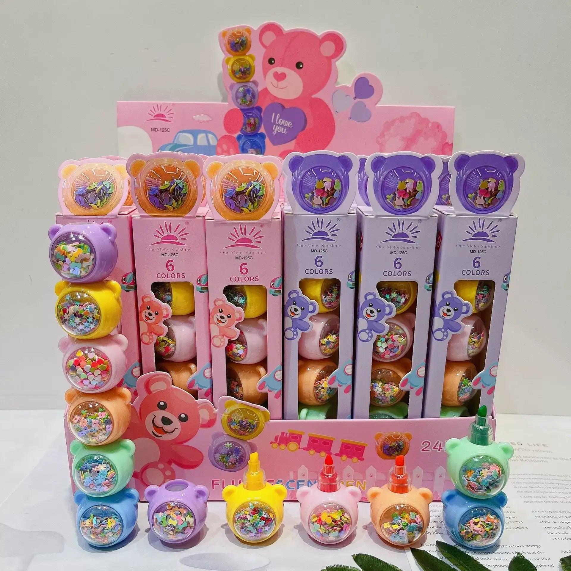 Creative Bear-Shaped Highlighters - 6 colours - MGB Gift Store