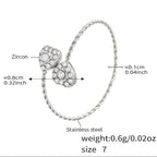 Sparkling Double Heart Zircon Ring in Stainless Steel - MGB Gift Store