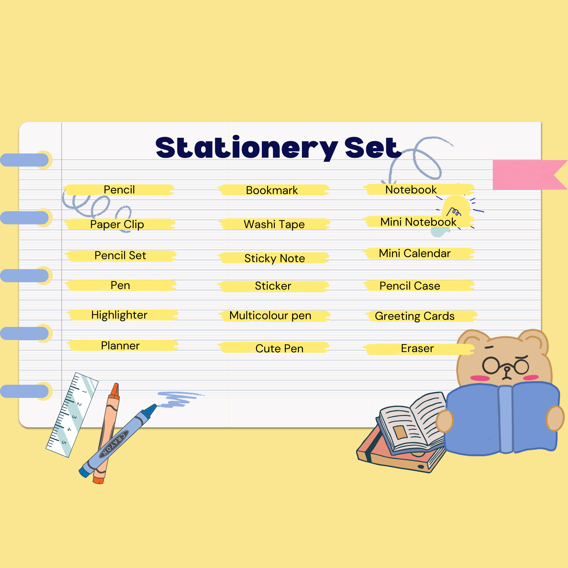 Stationery Set - 18 Items