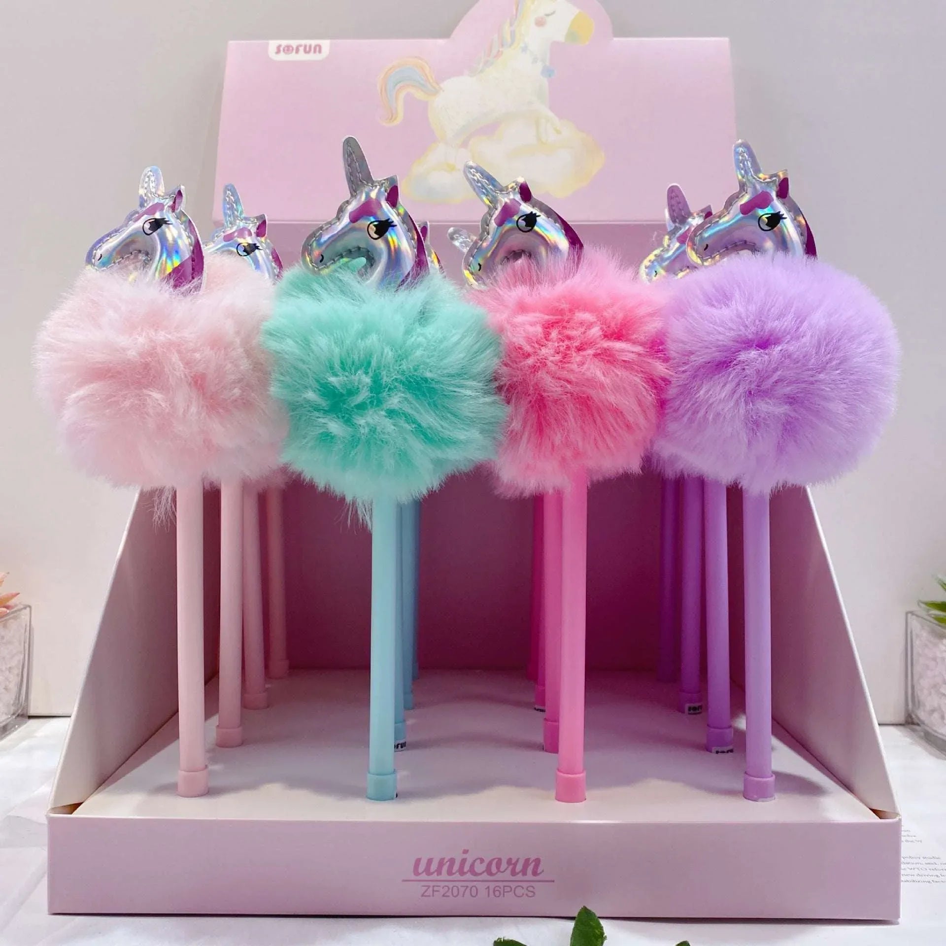 Unicorn Plush Gel Pens - MGB Gift Store