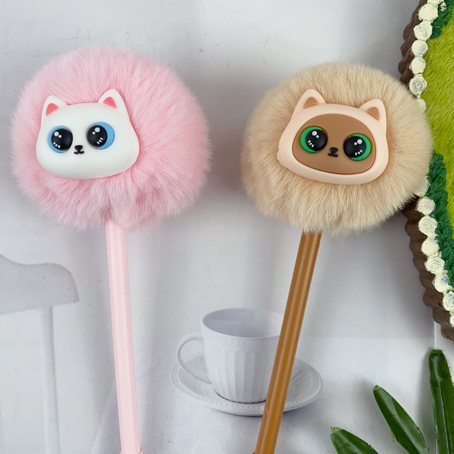 Kitty Fluffy Plush Gel Pens