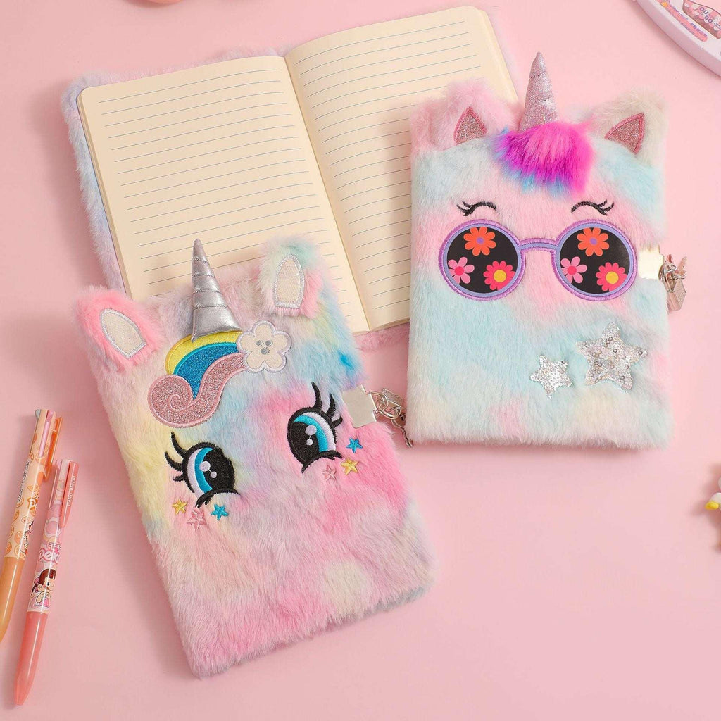 Unicorn Plush Notebook – Cute Diary - MGB Gift Store