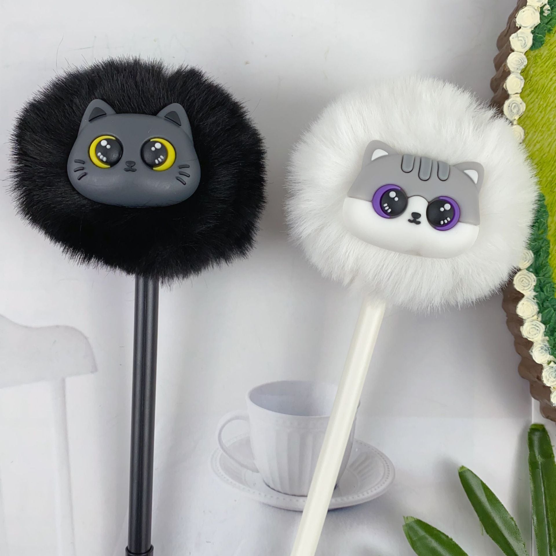Kitty Fluffy Plush Gel Pens