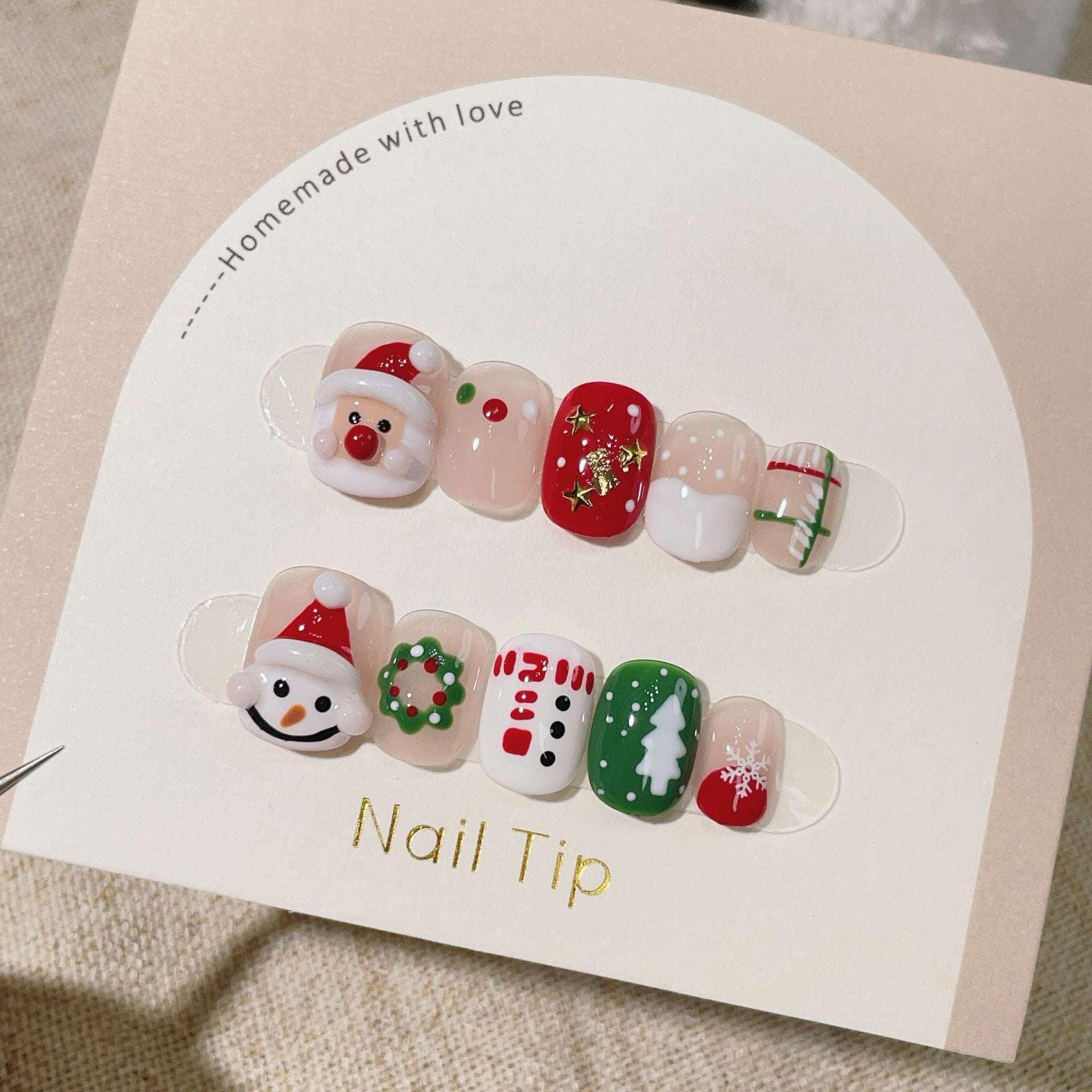 ✨ Christmas Handmade Press-On Nails - MGB Gift Store